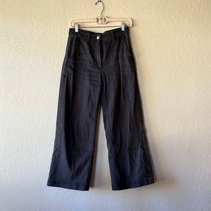 Everlane The Wide Leg Crop Pant in Black, Size 2